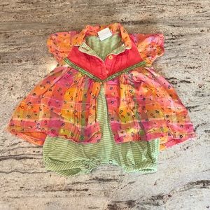 Girls floral print onesie/dress size 6 months